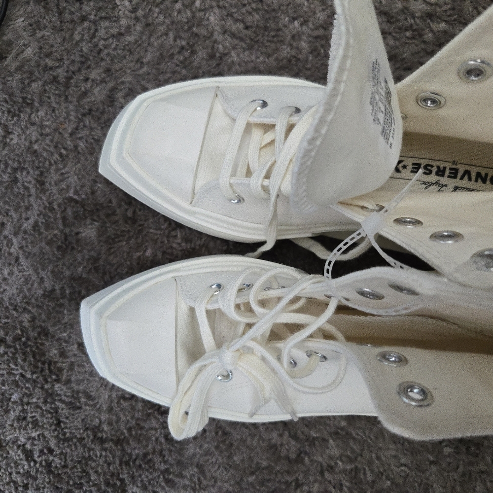 Chuck 70 De Luxe Wedges Women Size 7 White Out 102025 - Picture 7 of 8